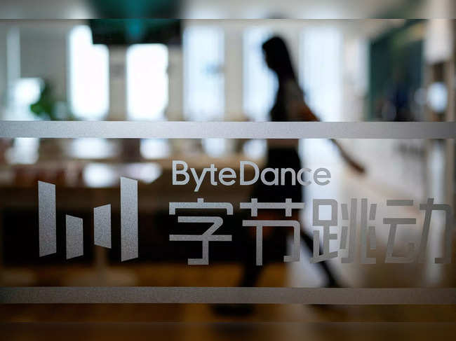 FILE PHOTO: The ByteDance logo is seen at the company's office in Shanghai