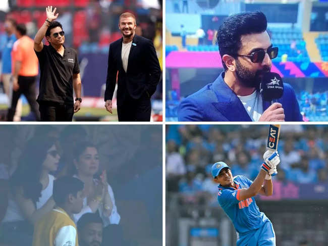 The India vs New Zealand ICC World Cup 2023 semi-final at Wankhede Stadium was a star-studded affair featuring football icon David Beckham