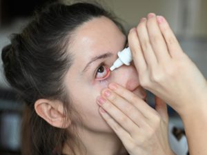 ​​Keep eyes hydrated with eye drops​