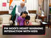 PM Modi spent some light moments with kids, watch!