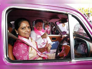 Nizamabad: BRS MLC K Kavitha drives party candidate from Nizamabad (Urban) Ganes...