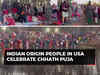 Chhath Puja: Indian origin people in US offer Arghya to the rising sun at Papaianni Park, Edison, New Jersey