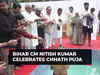 Chhath Puja: Bihar CM Nitish Kumar offers Arghya to the rising sun in Patna