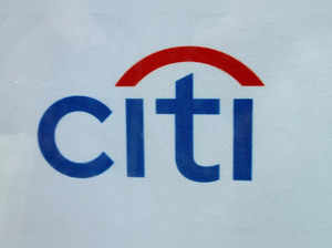 A Citibank logo sits in the window of one of the bank's branches on November 15, 2023 in Chicago, Illinois.