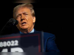 Republican presidential candidate former U.S. President Donald Trump speaks during a campaign rally at Trendsetter Engineering Inc. on November 02, 2023 in Houston, Texas.