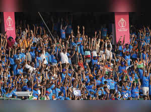 Bengaluru: Spectators during the ICC Men's Cricket World Cup 2023 match between ...