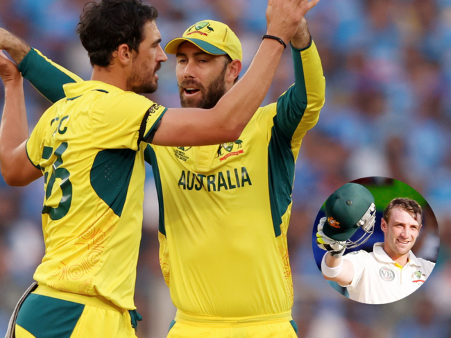 ​Mitchell Starc (Left) wearing the special armband as a tribute to late Aussie batter Phil Hughes.