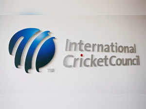 FILE PHOTO: The International Cricket Council (ICC) logo at the ICC headquarters in Dubai