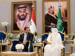 Syria's President Bashar al-Assad meets with Prince Mohammed bin Abdulrahman bin Abdulaziz, Deputy Governor of Riyadh, in Riyadh