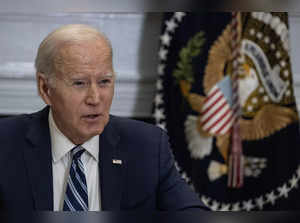US President Joe Biden speaks during a meeting on progress to counter the flow of fentanyl into the US, in the Roosevelt Room of the White House in Washington, DC, on November 21, 2023.