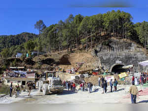 Uttarkashi: The under-construction tunnel between Silkyara and Dandalgaon on the...