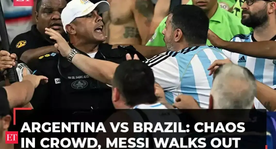 argentina vs brazil: Argentina vs Brazil brawl: Lionel Messi walks out ...