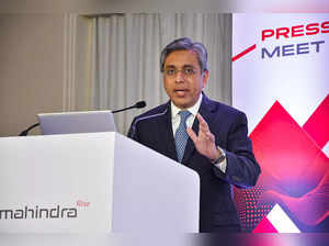 Mumbai: Mahindra & Mahindra Ltd. MD and CEO Anish Shah addresses during the rele...