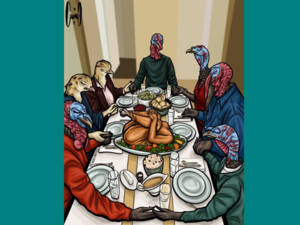 PETA features turkeys as humans in viral Thanksgiving post