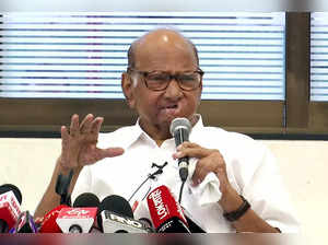 Nationalist Congress Party (NCP) chief Sharad Pawar addres...