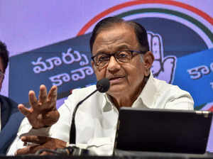Hyderabad: Senior Congress leader P. Chidambaram addresses the media at Gandhi B...