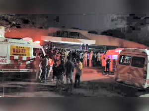 **EDS: SCREENSHOT** Kochi: Ambulances at the Cochin University where a stampede ...