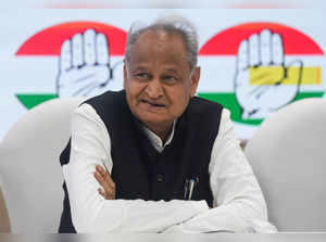 New Delhi: Senior Congress leader and Rajasthan CM Ashok Gehlot at a press confe...