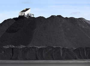This photograph taken on September 12, 2022 shows a truck dumping coal at the Emile-Huchet thermal power plant, coal plant and combined gas plant, located in Saint-Avold and Carling, eastern France.