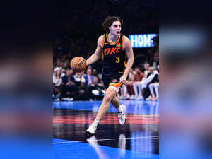 Josh Giddey #3 of the Oklahoma City Thunder brings the ball down the floor against the San Antonio Spurs during the first half of an NBA In-Season Tournament game at Paycom Center on November 14, 2023 in Oklahoma City, Oklahoma.