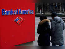 Bank of America logo in Manhattan borough of New York City