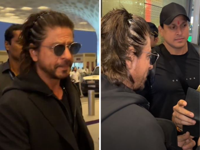 ​Superstar Shah Rukh Khan's recent visit to Mumbai airport garnered attention as a video of his patient and stylish demeanour during a security check went viral.​
