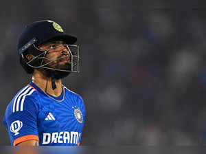 India's Rinku Singh reacts as he walks back to the pavilion after his dismissal during the fourth Twenty20 international cricket match between India and Australia at the Shaheed Veer Narayan Singh International Cricket Stadium in Raipur on December 1, 2023.