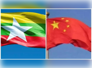 Myanmar and China flag