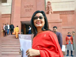 New Delhi, Dec 04 (ANI): Trinamool Congress (TMC) MP Mahua Moitra arrives at Par...