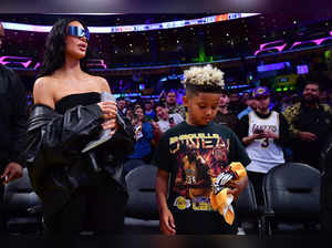 Kim Kardashian brings son Saint to see LeBron James as he led Los Angeles Lakers to victory
