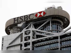 FILE PHOTO: Logo of HSBC is seen on its headquarters at the financial Central district in Hong Kong