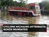 Cyclone Michaung aftermath: Roads inundated, vehicles stuck on road in Chennai
