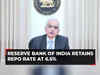 Reserve Bank of India keeps repo rate unchanged at 6.5%