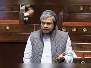 New Delhi, Dec 08 (ANI): Union Minister Ashwini Vaishnaw speaks in the Rajya Sab...