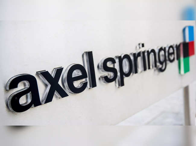 FILE PHOTO: Logo of German publisher Axel Springer is seen outside its headquarters in Berlin