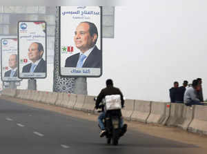 A view shows posters of presidential candidate and current Egyptian President Abdel Fattah al-Sisi in Cairo