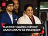 BSP supremo Mayawati designates nephew Akash Anand as her political successor