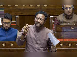 **EDS: VIDEO GRAB VIA SANSAD TV** New Delhi: Union Minister G Kishan Reddy speak...