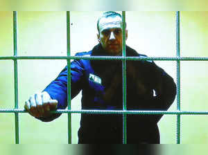 FILE PHOTO: Jailed Russian opposition leader Alexei Navalny attends a court hearing via video link