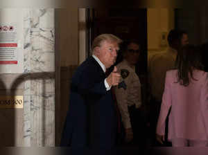 Former U.S. President Donald Trump returns from a court recess and speaks to the media during his trial in New York State Supreme Court on December 7, 2023 in New York City.