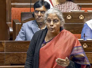 **EDS: VIDEO GRAB VIA SANSAD TV** New Delhi: Union Minister Nirmala Sitharaman s...