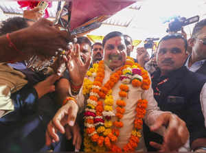 Bhopal: Madhya Pradesh Chief Minister-designate Mohan Yadav being greeted by BJP...