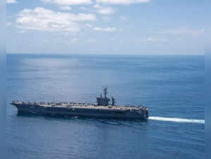 FILE PHOTO: The aircraft carrier USS Carl Vinson transits the Indian Ocean