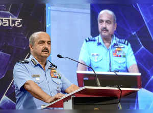 Chennai: IAF chief V R Chaudhury addresses symposium at the Air Force Station, T...