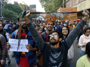 JNU students' outfit burns administration's effigy, demands withdrawal of varsity manual