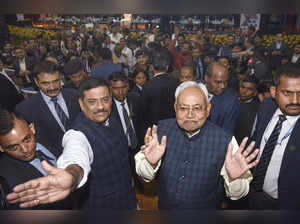 Patna: Bihar Chief Minister Nitish Kumar during Bihar Business Connect 2023 at G...