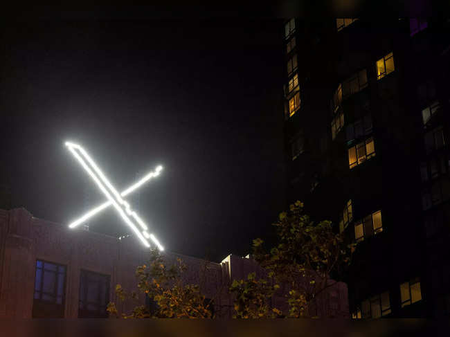 FILE PHOTO: 'X' logo is seen on top of the headquarters of social media platform X, formerly known as Twitter