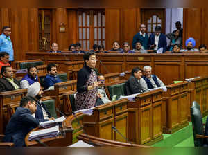 New Delhi: Delhi Minister Atishi speaks in the Assembly during the Winter sessio...
