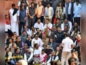 New Delhi, Dec 19 (ANI): TMC MP Kalyan Banerjee mimics Rajya Sabha Chairman Jagd...