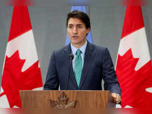 FILE PHOTO: Canadian Prime Minister Justin Trudeau speaks during a press conference